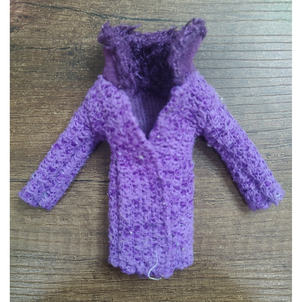 Bratz Doll Fashion Purple Coat Jacket Fuzzy Glittery Collar Vintage Z33